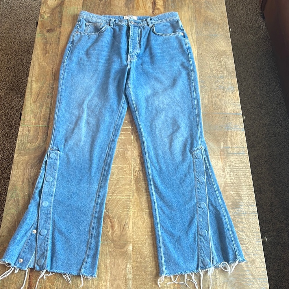 Free People Snap Flare Jeans